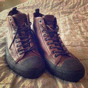 Frye Ryan Lug Midlace Leather Sneakers US10
